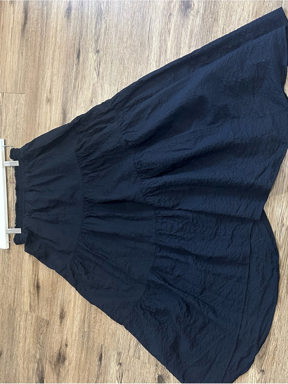 Frame Denim Dark Blue Textured Circle Skirt